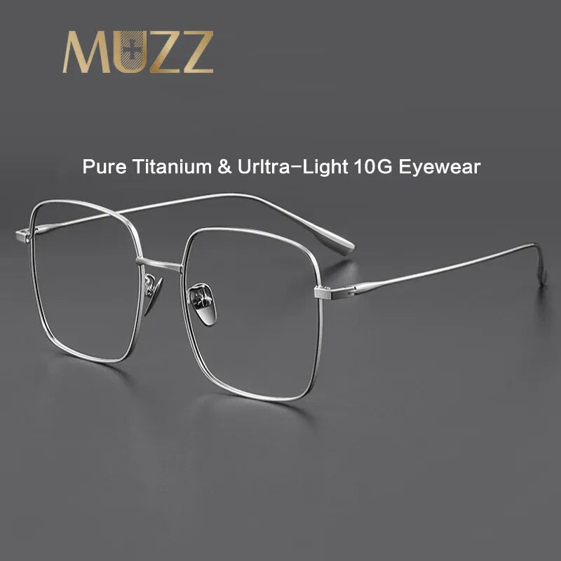 Muzz Unisex Full Rim Oversized Square Titanium Eyeglasses 121219 Full Rim Muzz   