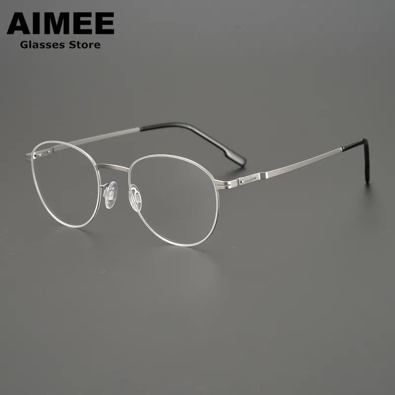 Aimee Women's Full Rim Oval Round Stainless Steel Eyeglasses 12319 Full Rim Aimee   