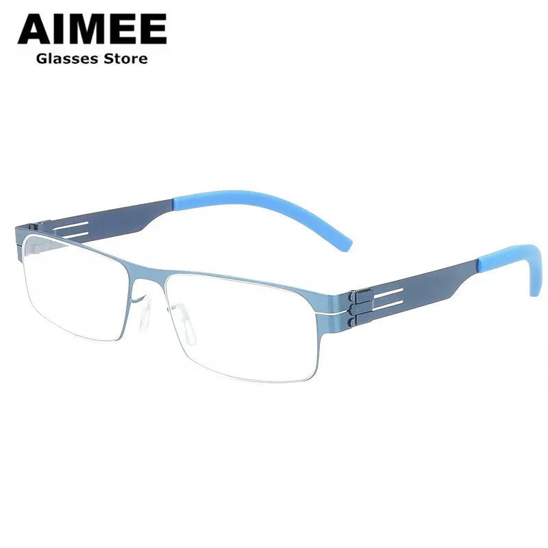 Aimee Women's Full Rim Square Screwless Steel Eyeglasses 13517 Full Rim Aimee   