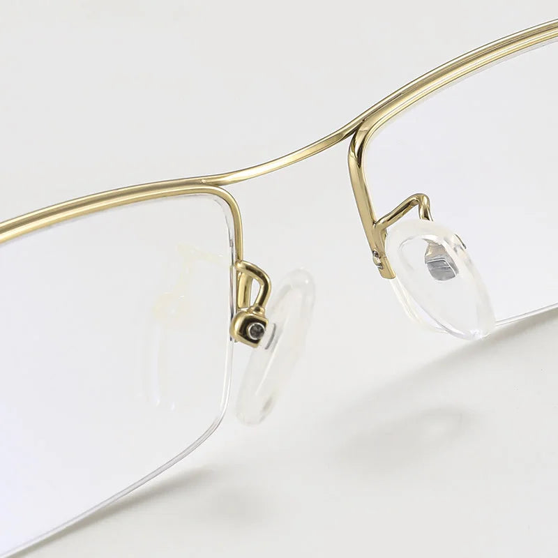 Hdcrafter Unisex Semi Rim Browline Square Titanium Eyeglasses 6688 Semi Rim Hdcrafter Eyeglasses   