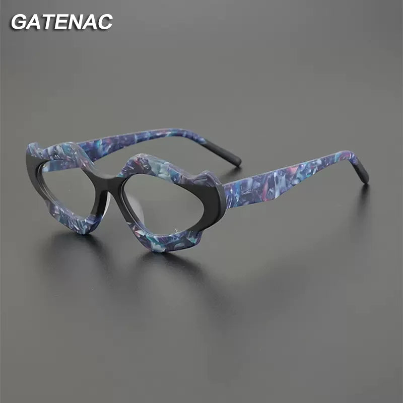 Gatenac Women's Full Rim Cat Eye Frosted Acetate Eyeglasses Gxyj1209 Full Rim Gatenac   