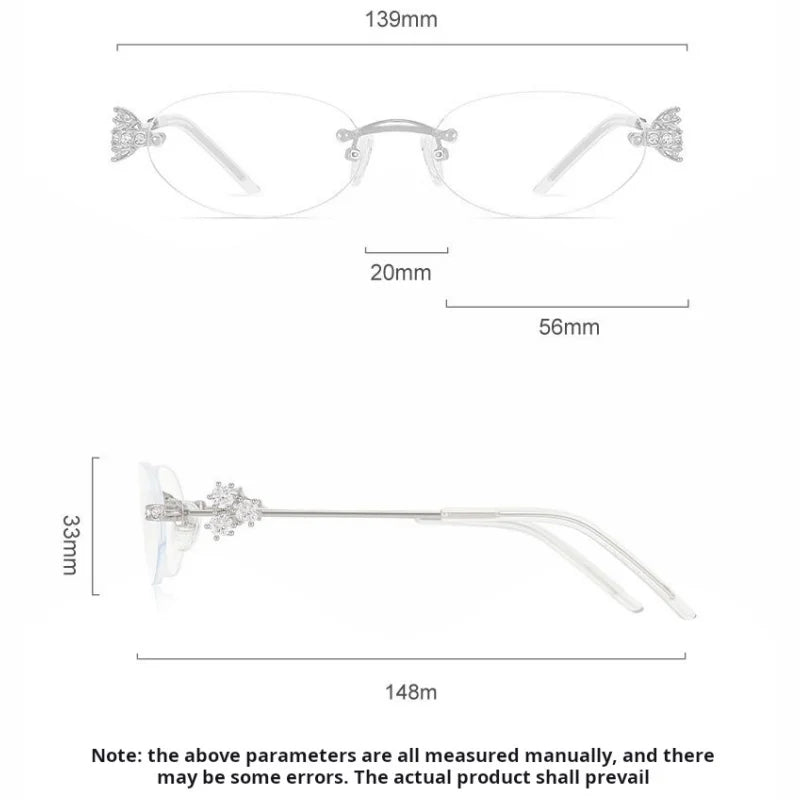 Xbora Women's Rimless Small Oval Titanium-Alloy Eyeglasses 620803