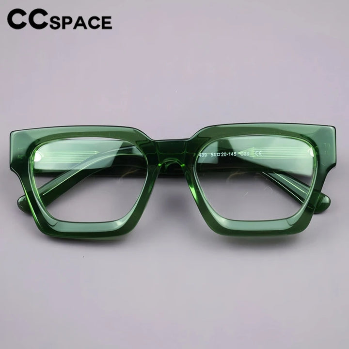 CCspace Women's Full Rim Big Brow Line Polygon Acetate Reading Glasses 802605