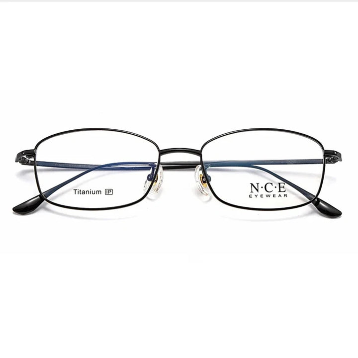 Bclear Unisex Full Rim Oval Square Titanium Eyeglasses 8508 Full Rim Bclear black  