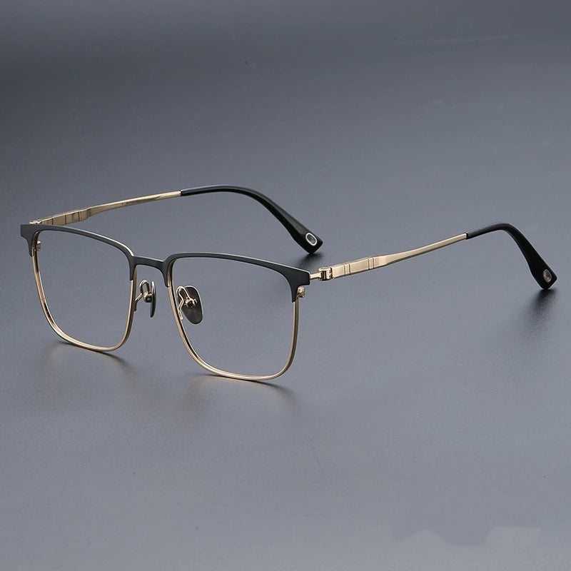 Yimaruili Men's Full Rim Square Titanium Eyeglasses 670809