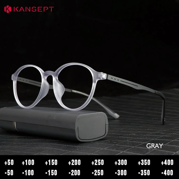 Kansept Women's Full Rim Round Tr 90 Titanium Reading Glasses 472013