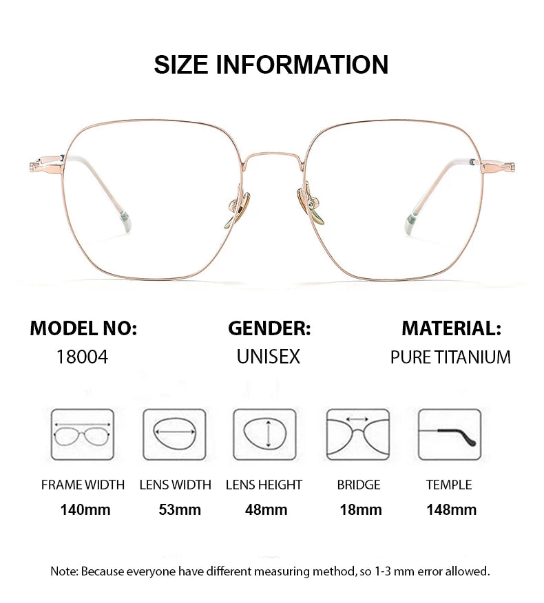 Summer Flower Unisex Full Rim Square Titanium Eyeglasses 818004 Full Rim Summer Flower