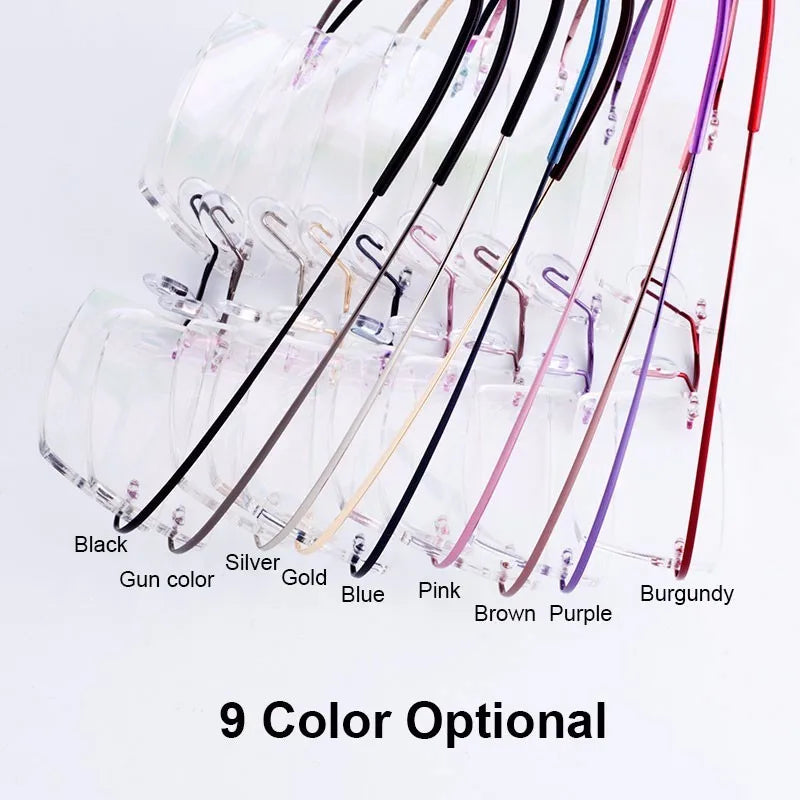 Hotony Unisex Rimless Alloy Prescription Eyeglasses 5018 - view 5
