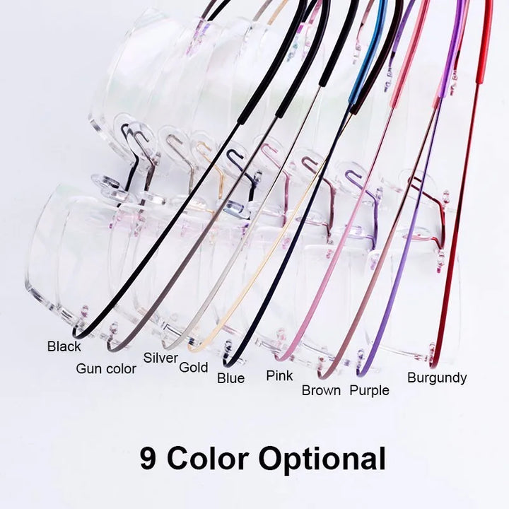 Hotony Unisex Rimless Alloy Prescription Eyeglasses 5018 - view 5