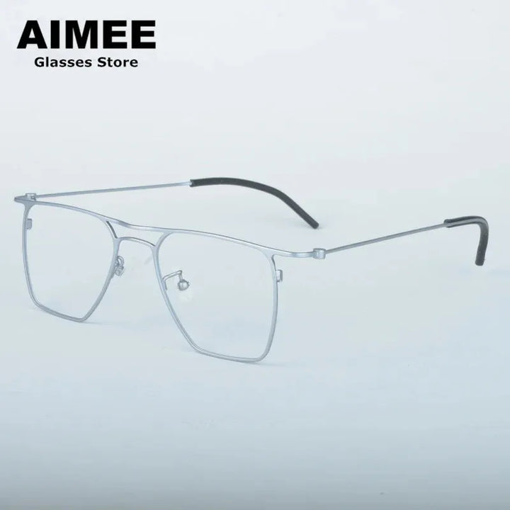 Aimee Unisex Full Rim Square Double Bridge Titanium Eyeglasses 11518 Full Rim Aimee   