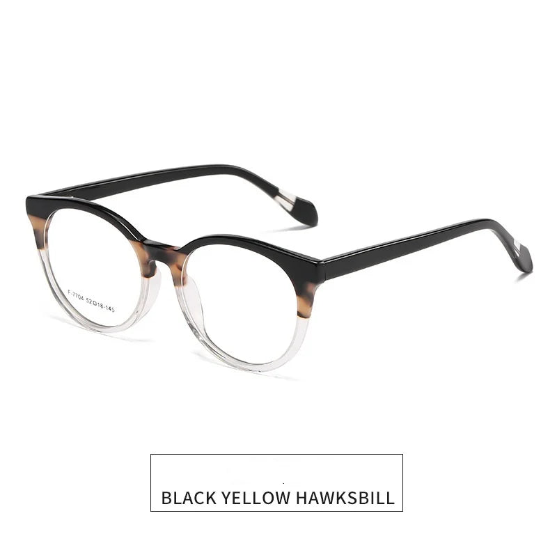 KatKani Women's Full Rim Square Acetate Eyeglasses F7704 Full Rim KatKani Eyeglasses Black  yellow  