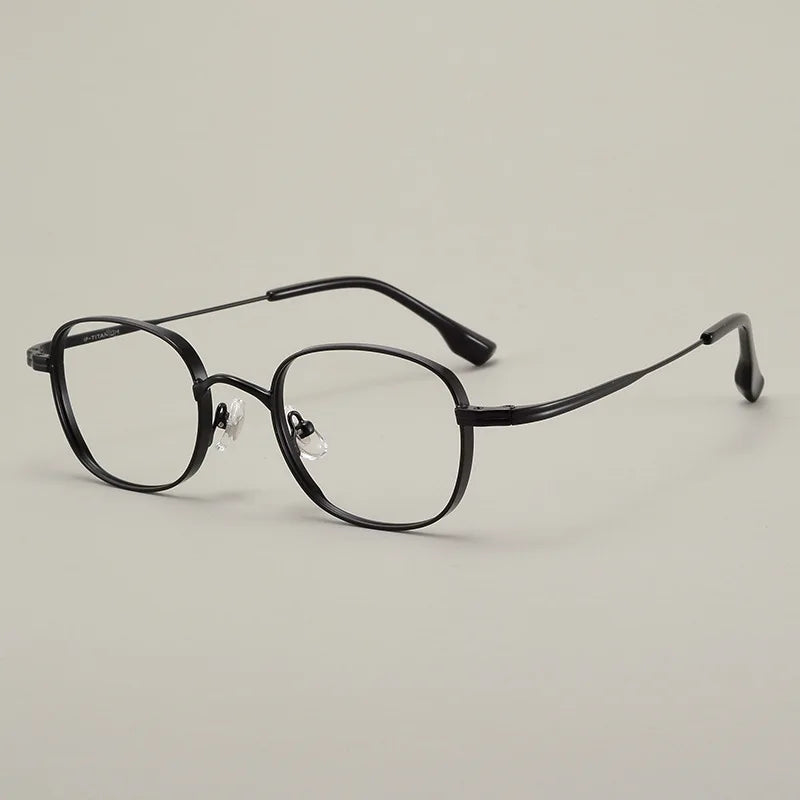 Black Mask Unisex Full Rim Oval Square Titanium Eyeglasses 310520