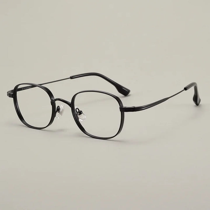 Black Mask Unisex Full Rim Oval Square Titanium Eyeglasses 310520