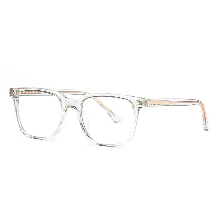Kocolior Unisex Full Rim Square Acetate Alloy Hyperopic Reading Glasses 2021b Reading Glasses Kocolior Transparent 0 