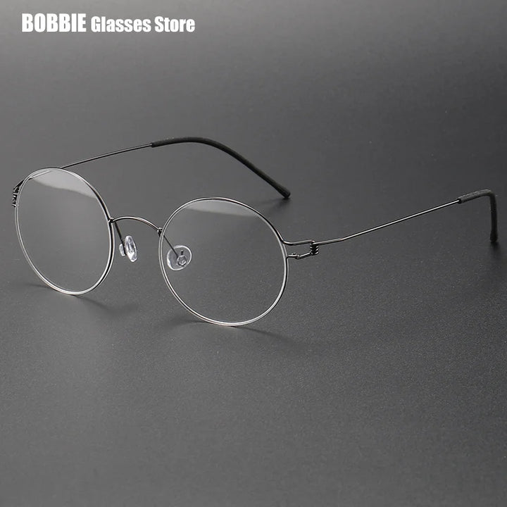 Bobbie Women's Full Rim Round Screwless Titanium Eyeglasses 442248