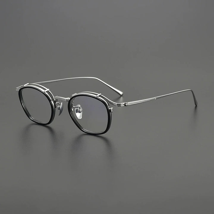 Gatenac Unisex Full Rim Square Acetate Titanium Eyeglasses G8018