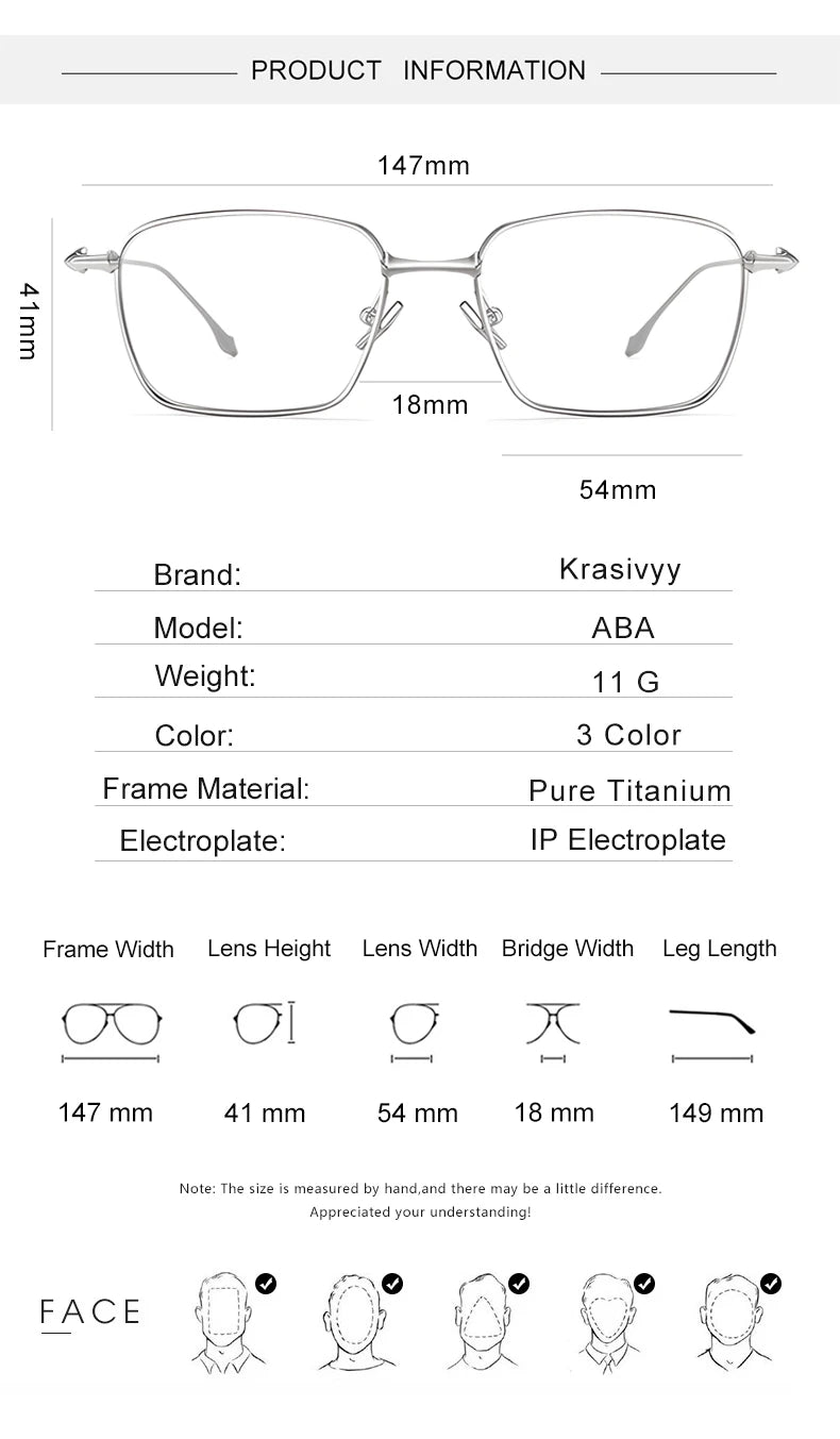 Krasivyy Women's Full Rim Oval Square Titanium Eyeglasses 44300 Full Rim Krasivyy   