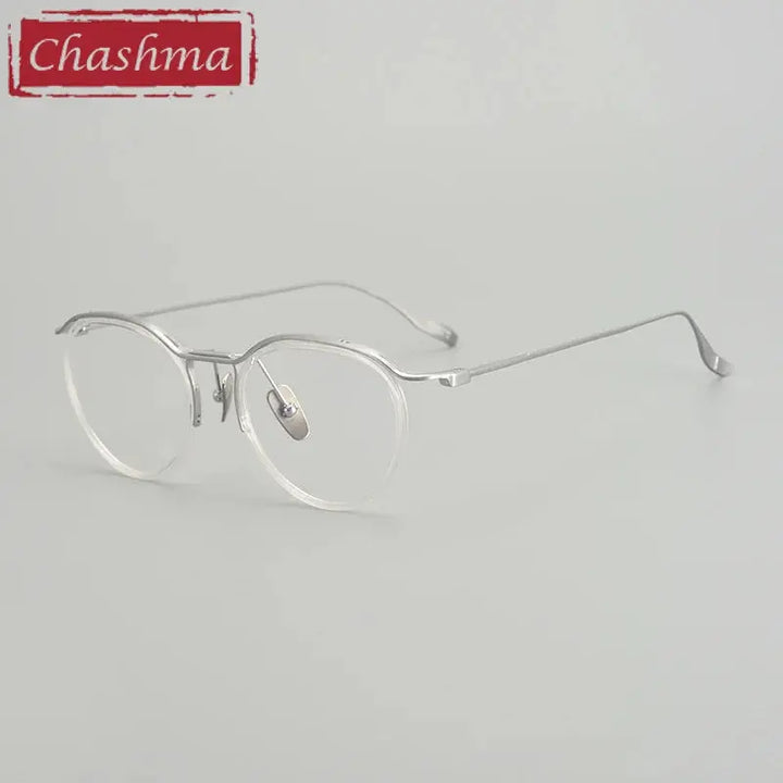 Chashma Ottica Unisex Full Rim Oval Acetate Titanium Eyeglasses 131676 FuzWeb
