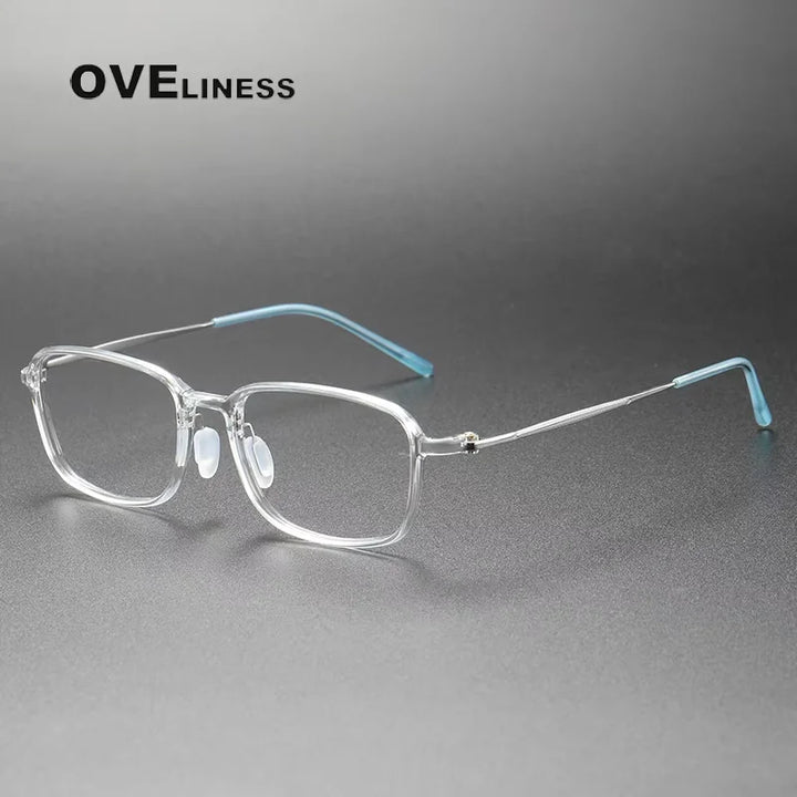 Oveliness Unisex Full Rim Square Acetate Titanium Eyeglasses 86324