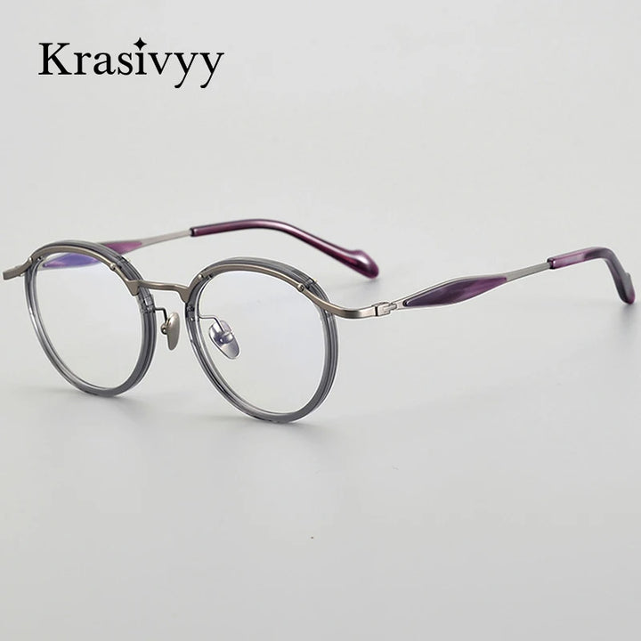 Krasivyy Unisex Full Rim Oval Round Titanium Acetate Eyeglasses 46062