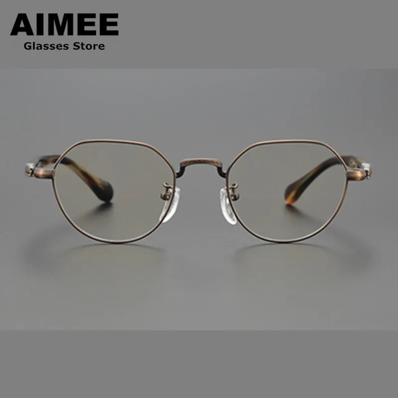 Aimee Unisex Full Rim Flat Top Oval Titanium Acetate Eyeglasses 111993 Full Rim Aimee   