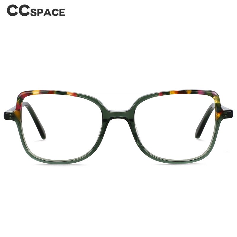 CCspace Unisex Full Rim Square Cat Eye Acetate Titanium Eyeglasses 55908 Full Rim CCspace   