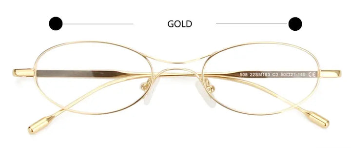 Esnbie 220183 Unisex Full Rim Oval Double Bridge Alloy Titanium Frames Esnbie