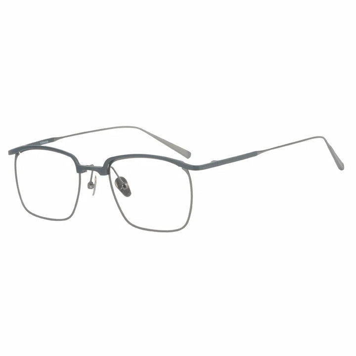 Aimee Unisex Full Rim Square Titanium Acetate Eyeglasses 15185 Full Rim Aimee Blue-Gun  