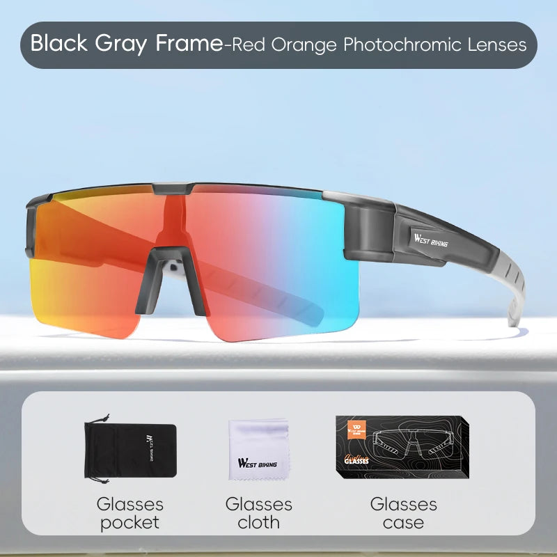 West Biking Unisex Semi Rim Square Over Frame Polycarbonate Sunglasses 770703