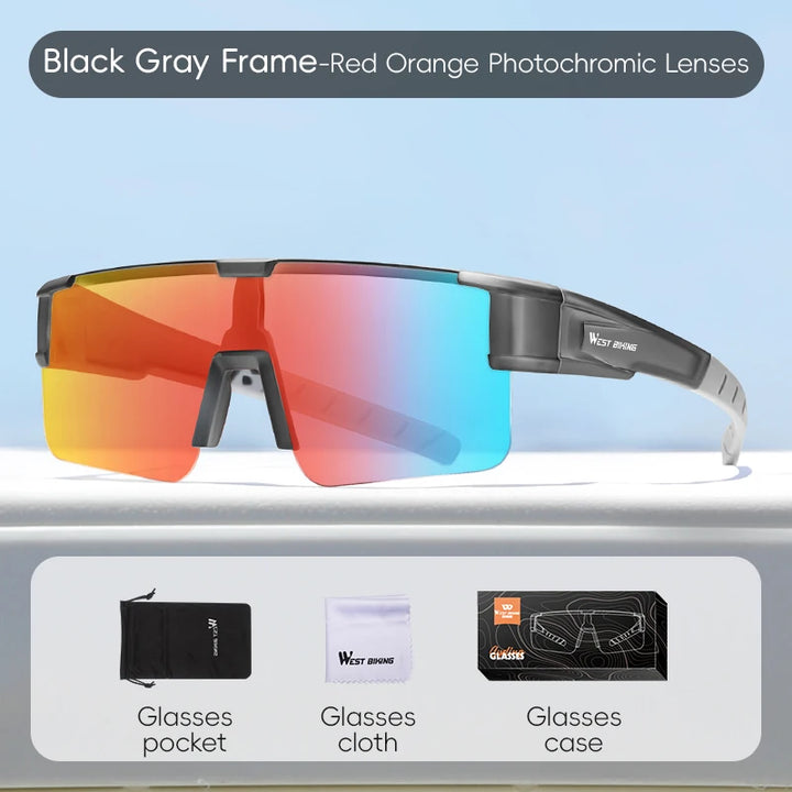 West Biking Unisex Semi Rim Square Over Frame Polycarbonate Sunglasses 770703