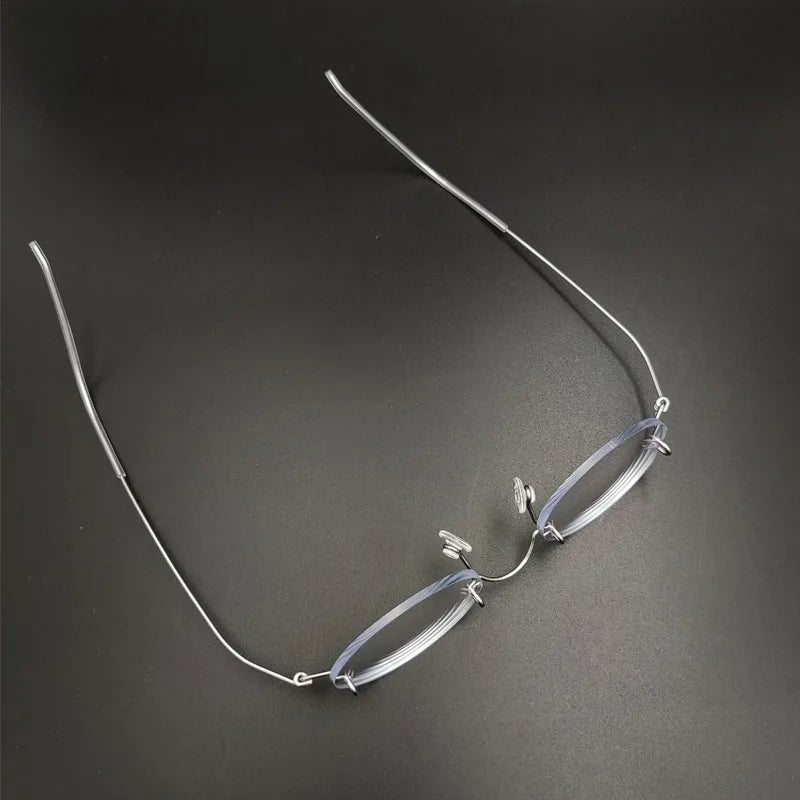 Yujo Unisex Rimless Oval Stainless Steel Custom Eyeglasses Y4233 Rimless Yujo   