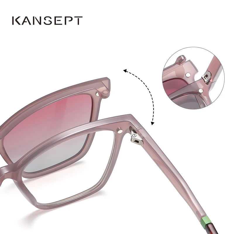 Kansept Women's Full Rim Cat Eye Tr 90 Reading Glasses Clip On Sunglasses 7704 Reading Glasses Kansept   