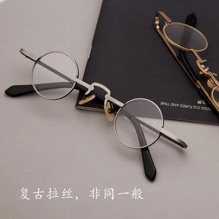 Cubojue Unisex Full Rim Small Round Alloy 32mm Reading Glasses 3241 Reading Glasses Cubojue   