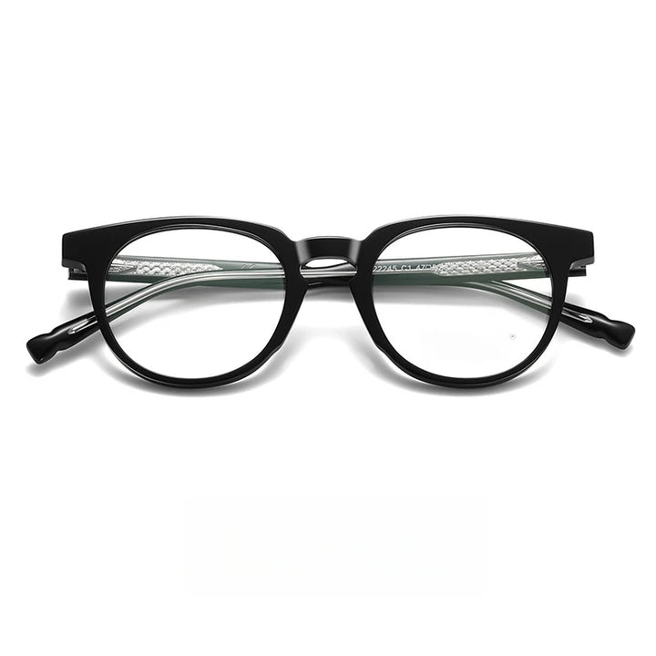 Yimaruili Women's Full Rim Round Acetate Alloy Eyeglasses 622245