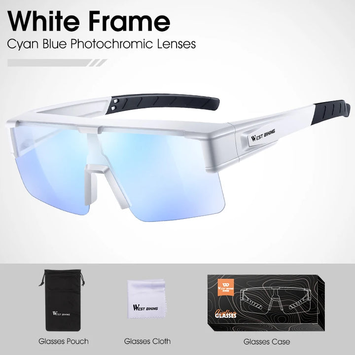 West Biking Unisex Semi Rim Square Polycarbonate Over Frame Sunglasses 930703