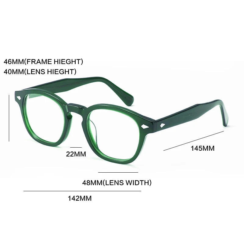 Gatenac Unisex Full Rim Oval Square Thick Acetate Eyeglasses Gxyj1208 Full Rim Gatenac