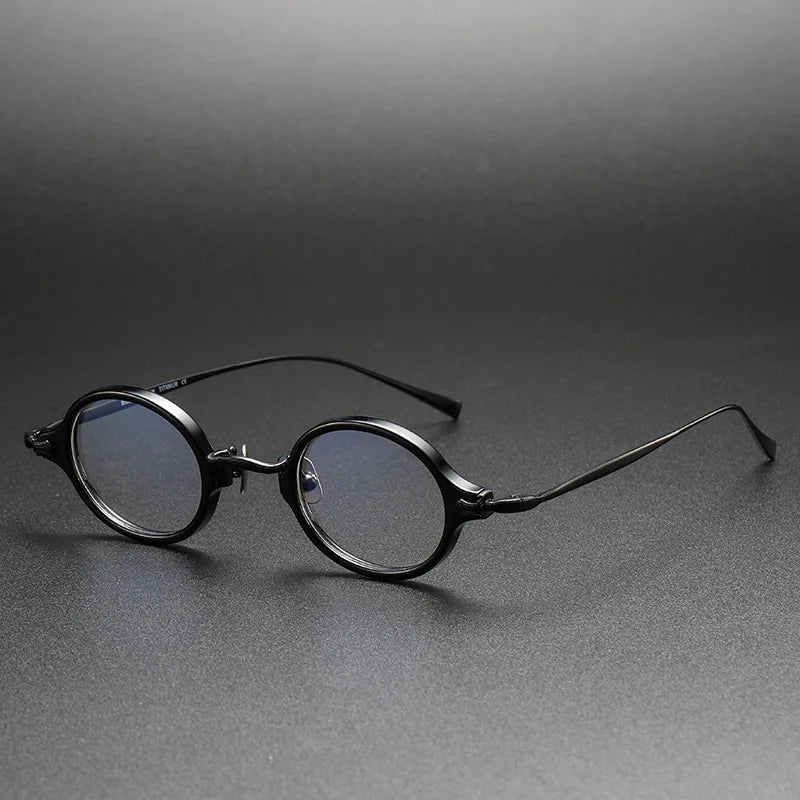 Momoja Women's Full Rim Round Titanium Acetate Eyeglasses 722181