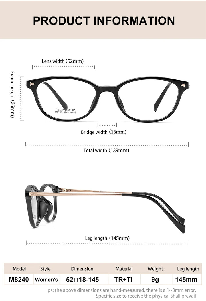 Vicky Women's Full Rim Square Tr 90 Titanium Reading Glasses 638240