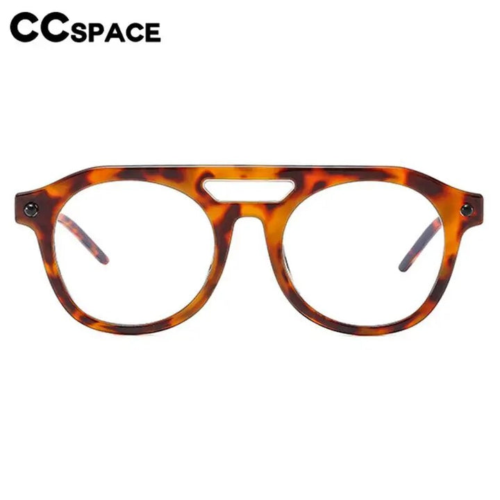 CCSpace Unisex Full Rim Round Double Bridge PC Plastic Alloy Reading Glasses 57047 Reading Glasses CCspace   