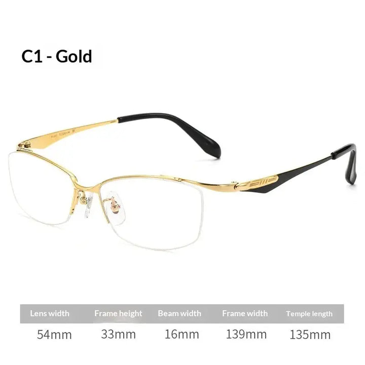 Aror Unisex Full Rim Square Titanium Eyeglasses 857810 FuzWeb