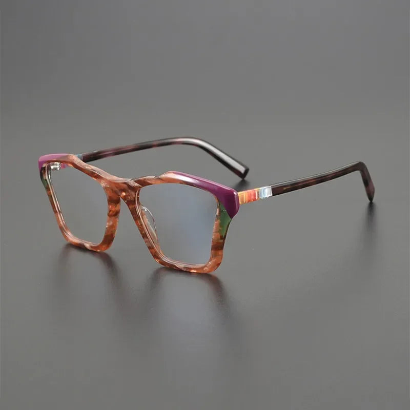 Hewei Unisex Full Rim Square Cat Eye Acetate Eyeglasses 78277 Full Rim Hewei C5 CHINA