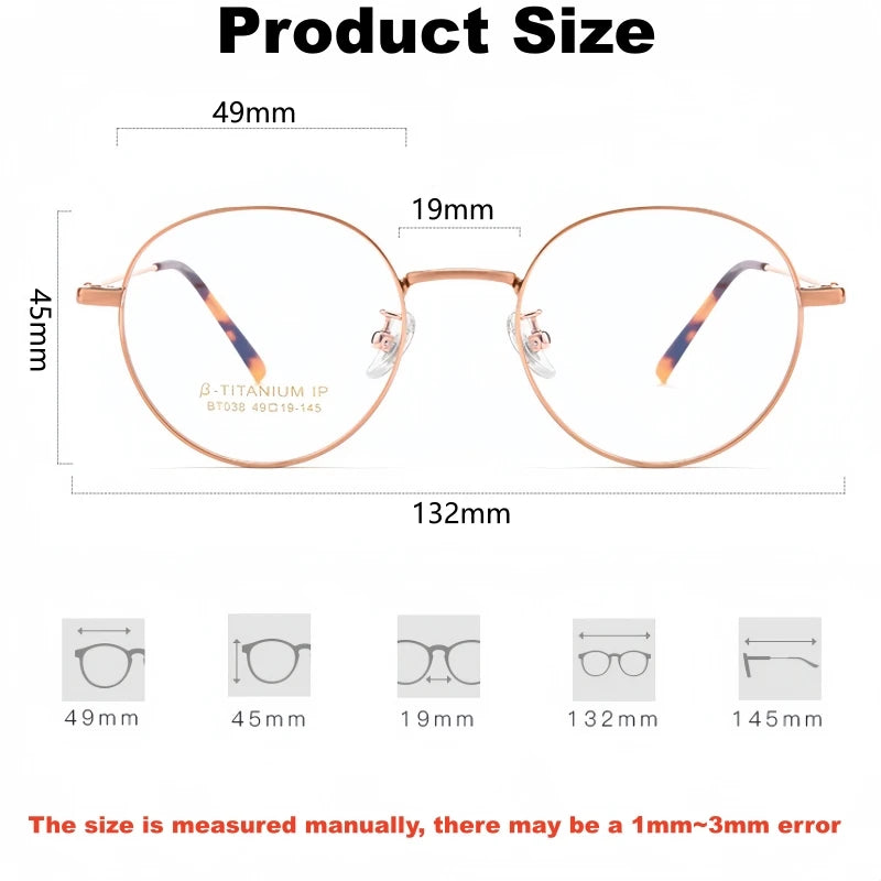 Yimaruili Women's Full Rim Small Oval Round Titanium Eyeglasses 360381