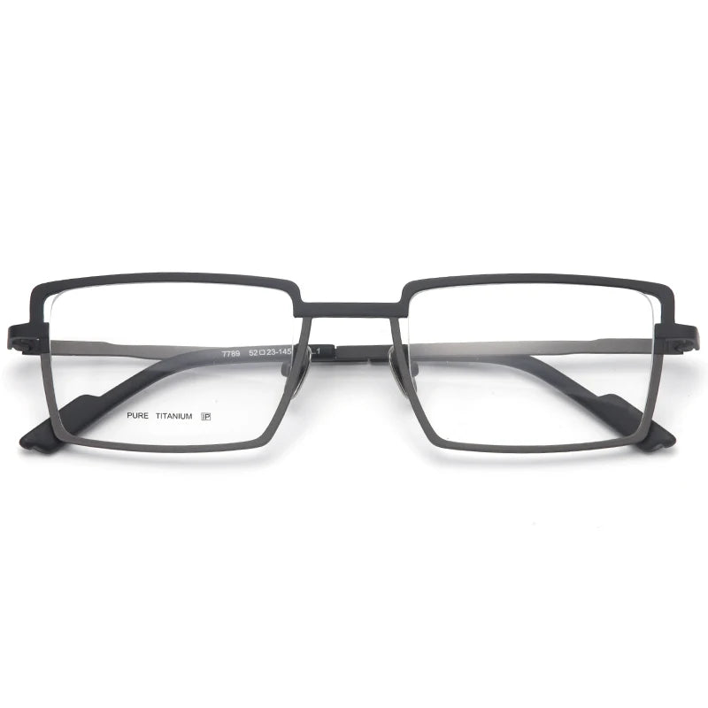 Muzz T7789 men's square IP titanium prescription eyeglasses — view 5