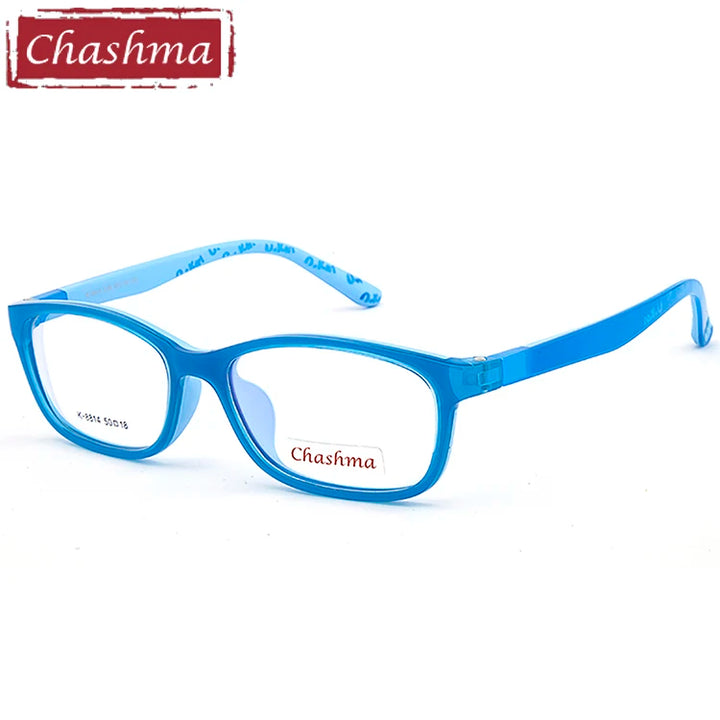 Chashma Ottica Unisex Children's Full Rim Rectangle Tr 90 Titanium Eyeglasses 8814 Full Rim Chashma Ottica Blue  