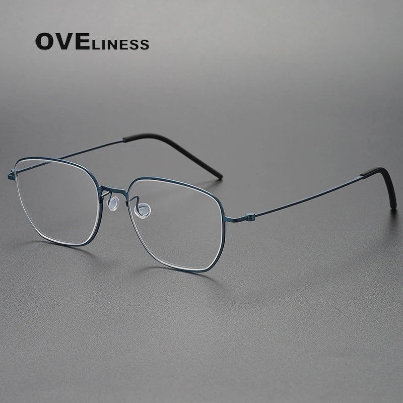 Oveliness Unisex Full Rim Oval Square Titanium Eyeglasses O5527 Full Rim Oveliness blue  