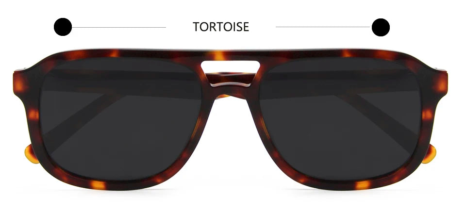 Esnbie Unisex Full Rim Square Double Bridge Acetate Sunglasses 230271