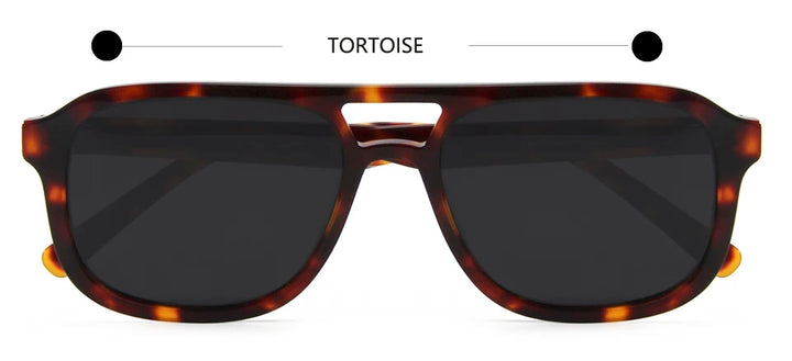 Esnbie Unisex Full Rim Square Double Bridge Acetate Sunglasses 230271