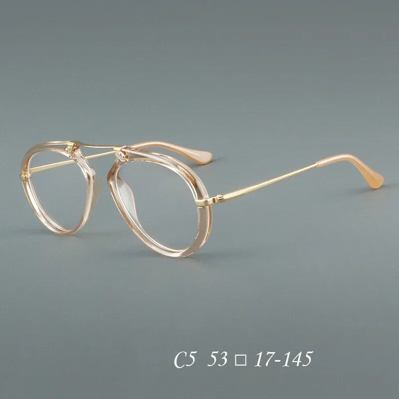 CCspace Unisex Full Rim Oval Double Bridge Tr 90 Alloy Reading Glasses 312028