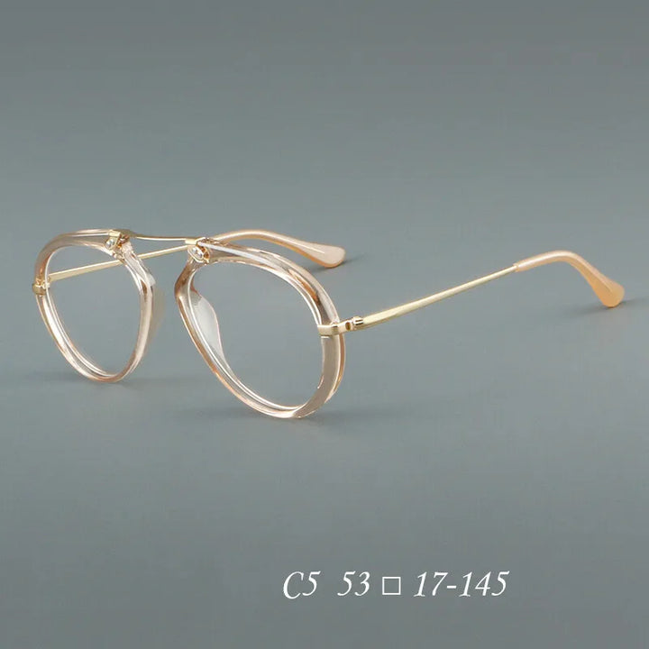 CCspace Unisex Full Rim Oval Double Bridge Tr 90 Alloy Reading Glasses 312028