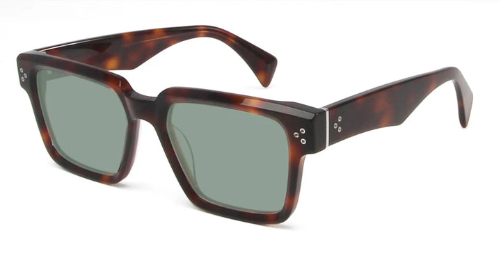Esnbie Unisex Full Rim Square Brow Line Acetate Sunglasses 246041